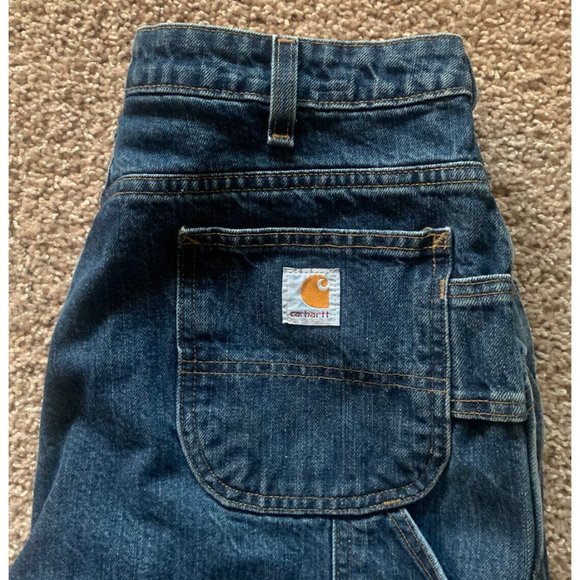 SOLD!!!Carhartt Women’s Size 12X28 Carpenter Blue Jeans Mid Rise WB013 VIO 30x28 - Picture 5 of 11